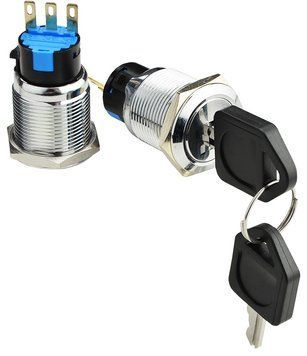 TY 19C-K11/2 Кнопка металева з ключем 2-о позиційна 1NO+1NC.