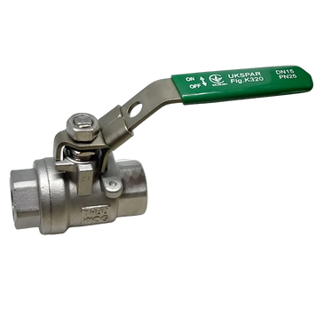 Кран шаровой двухсоставной муфтовый нержавеющий PN25, шар-нж сталь 304, PTFE Ду40