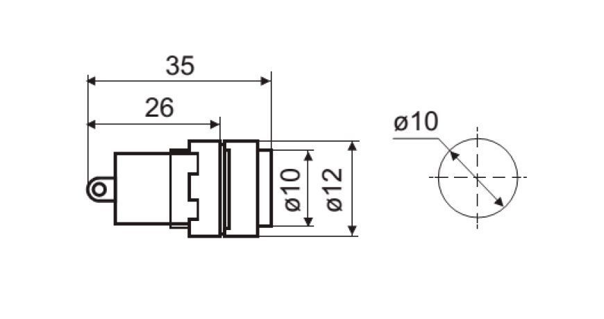 Сигнальна арматура AD22E-10DS зелена 24V АC/DC