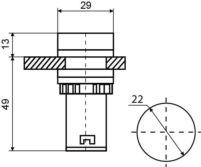 Зумер блимаючий AD22-22 BM/r червоний 220V АC