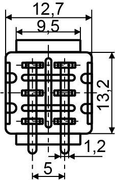Тумблер MTS-202 ON-ON 2Пол. *6Конт.