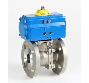 5528 11 142 Кран шаровый Genebre 3" DN80 PN16 нержавеющий в комплекте с приводом пневматическим двойного действия серии 5800