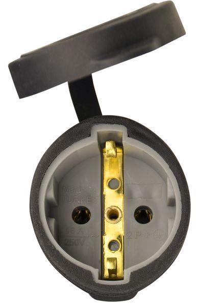 Розетка каучукова з захисною кришкою 2Р+PE 16А IP44